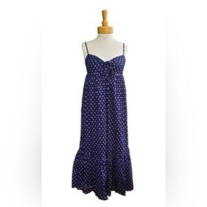 NWT J. Crew Navy and Pink Polka Dot Midi Dress